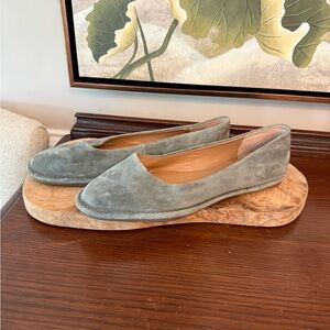 CROWN VINTAGE Davi Suede Skimmer Flat green
